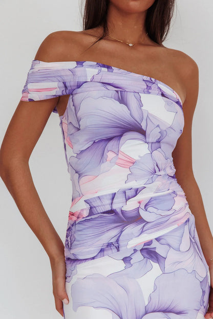 Gala One-Shoulder Maxi Dress Orchid Lilac