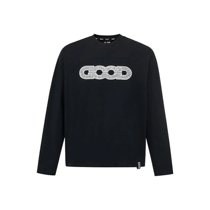 GOODBRAND Good Map Sequin Embroidered Long Sleeved Tee Black (FW25)
