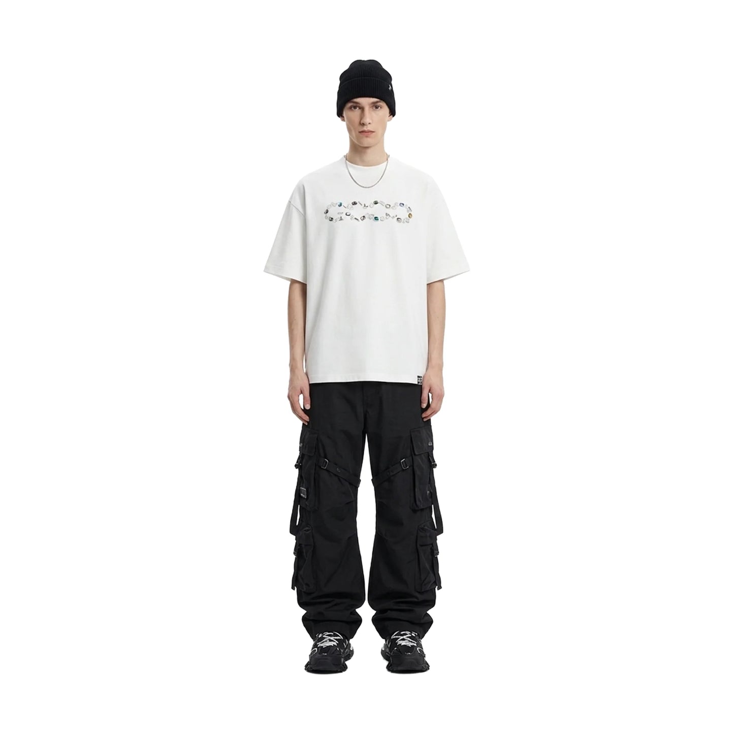 GOODBRAND Gemstone Embellished Logo Tee White (SS26)