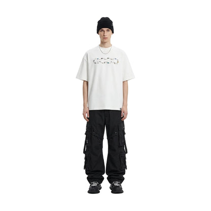 GOODBRAND Gemstone Embellished Logo Tee White (SS26)