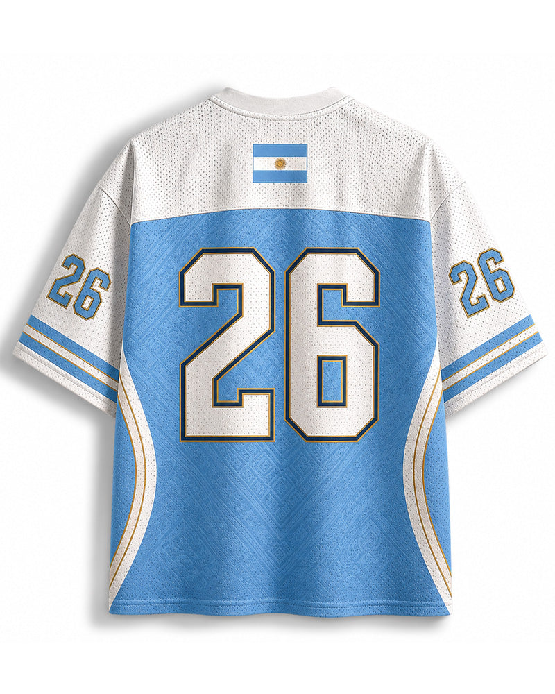 TheRetroTee Vintage Argentina Soccer Heritage Mesh Jersey