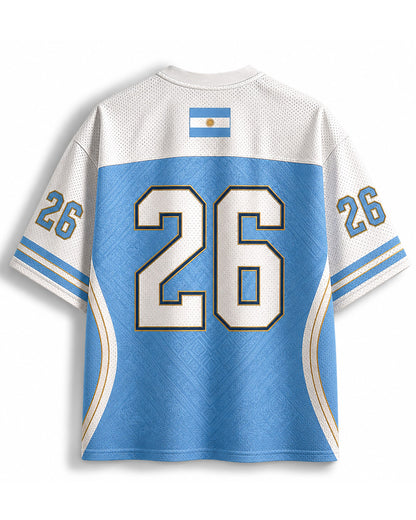 TheRetroTee Vintage Argentina Soccer Heritage Mesh Jersey