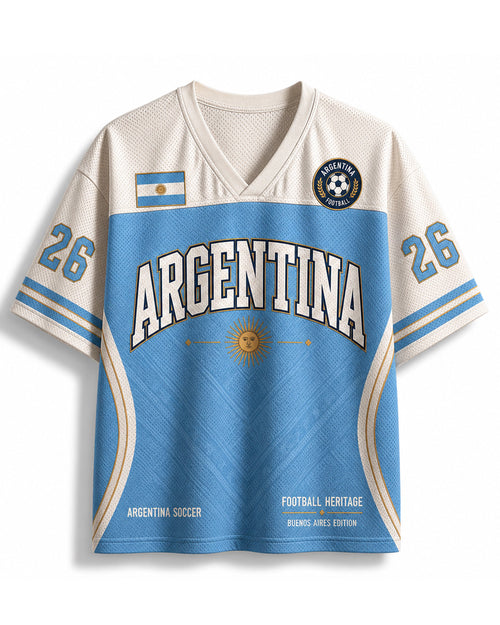 TheRetroTee Vintage Argentina Soccer Heritage Mesh Jersey