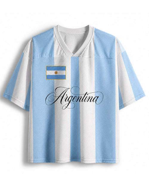 TheRetroTee Argentina Classic Football Fan  Custom Mesh Jersey