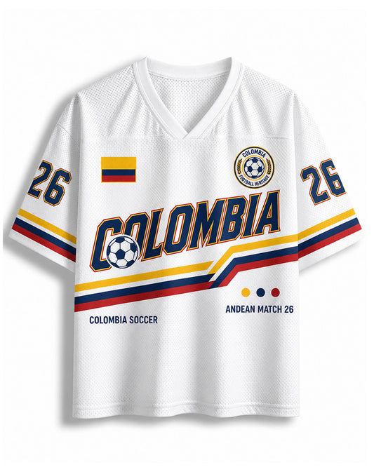 TheRetroTee Vintage Colombia Football Heritage Mesh Jersey