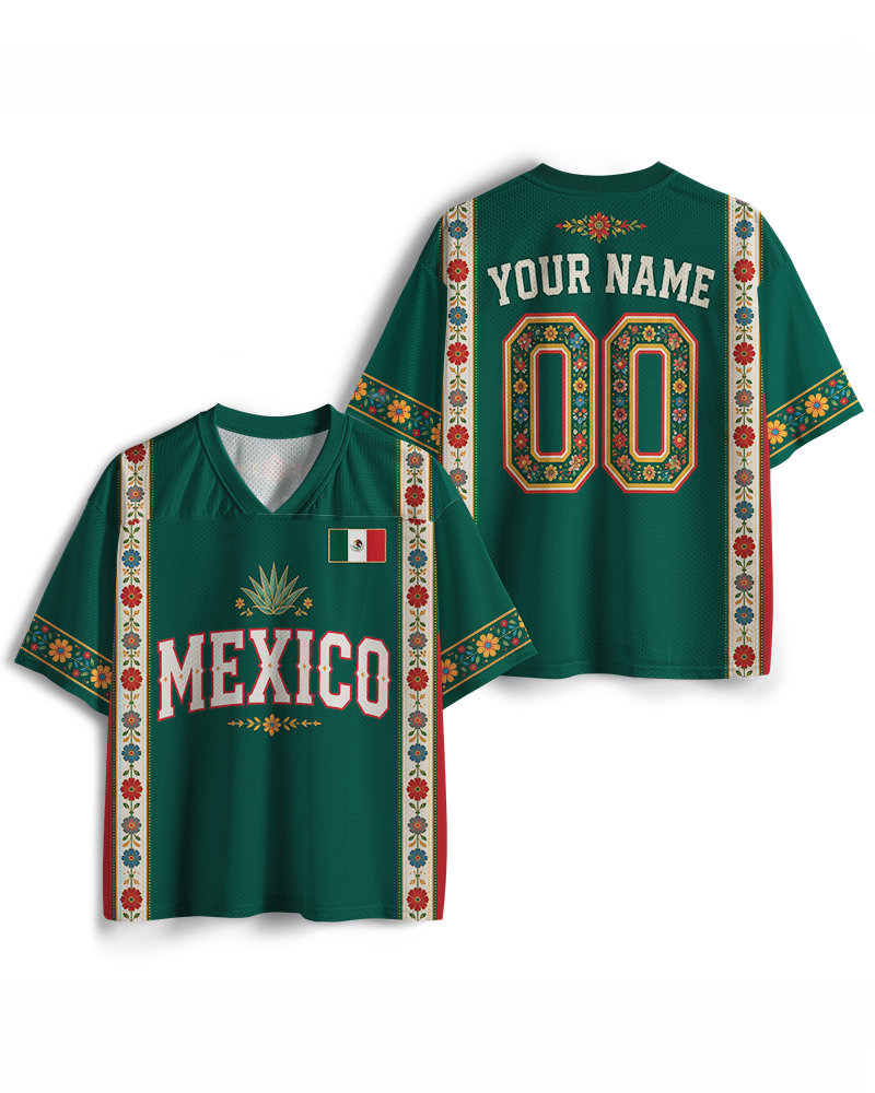 TheRetroTee Personalized Mexico Soccer Mesh Jersey