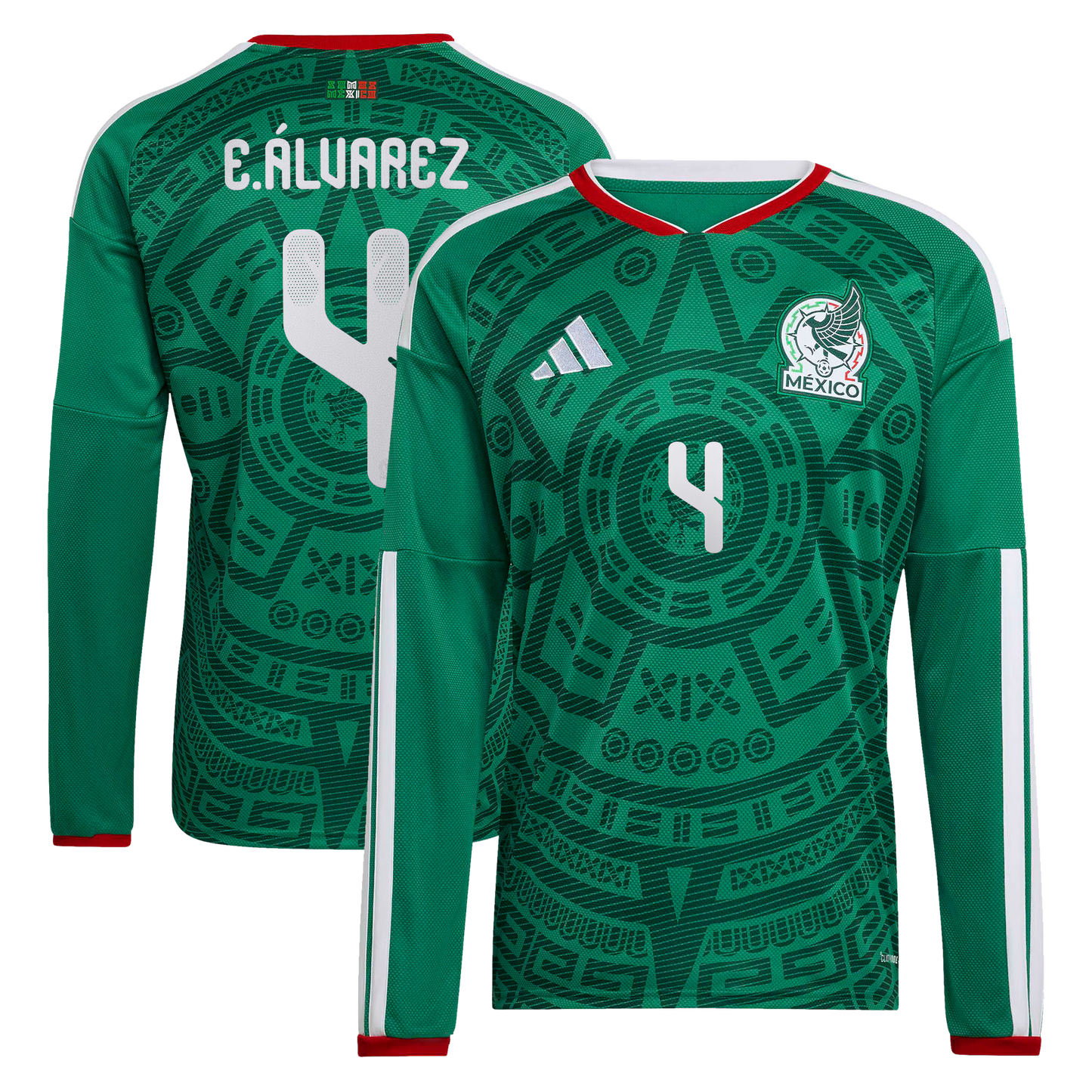 Edson Álvarez Mexico National Team 2026  Home Replica Long Sleeve Jersey - Green