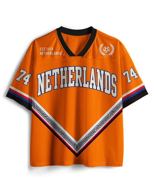 TheRetroTee Vintage Netherlands Football Mesh Jersey
