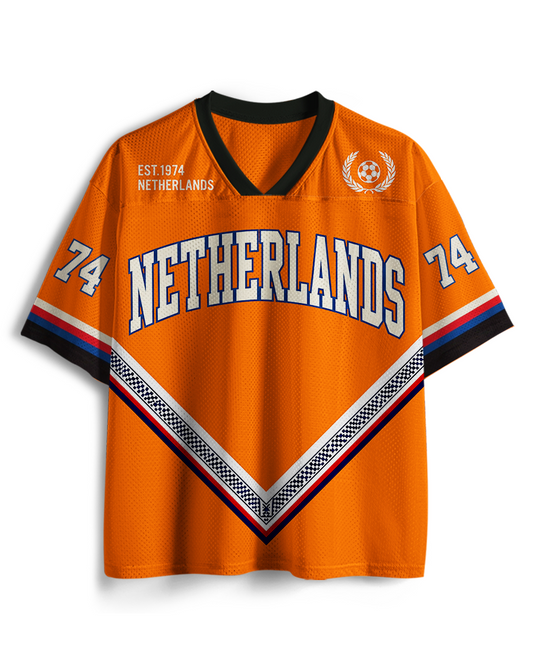 TheRetroTee Vintage Netherlands Football Mesh Jersey