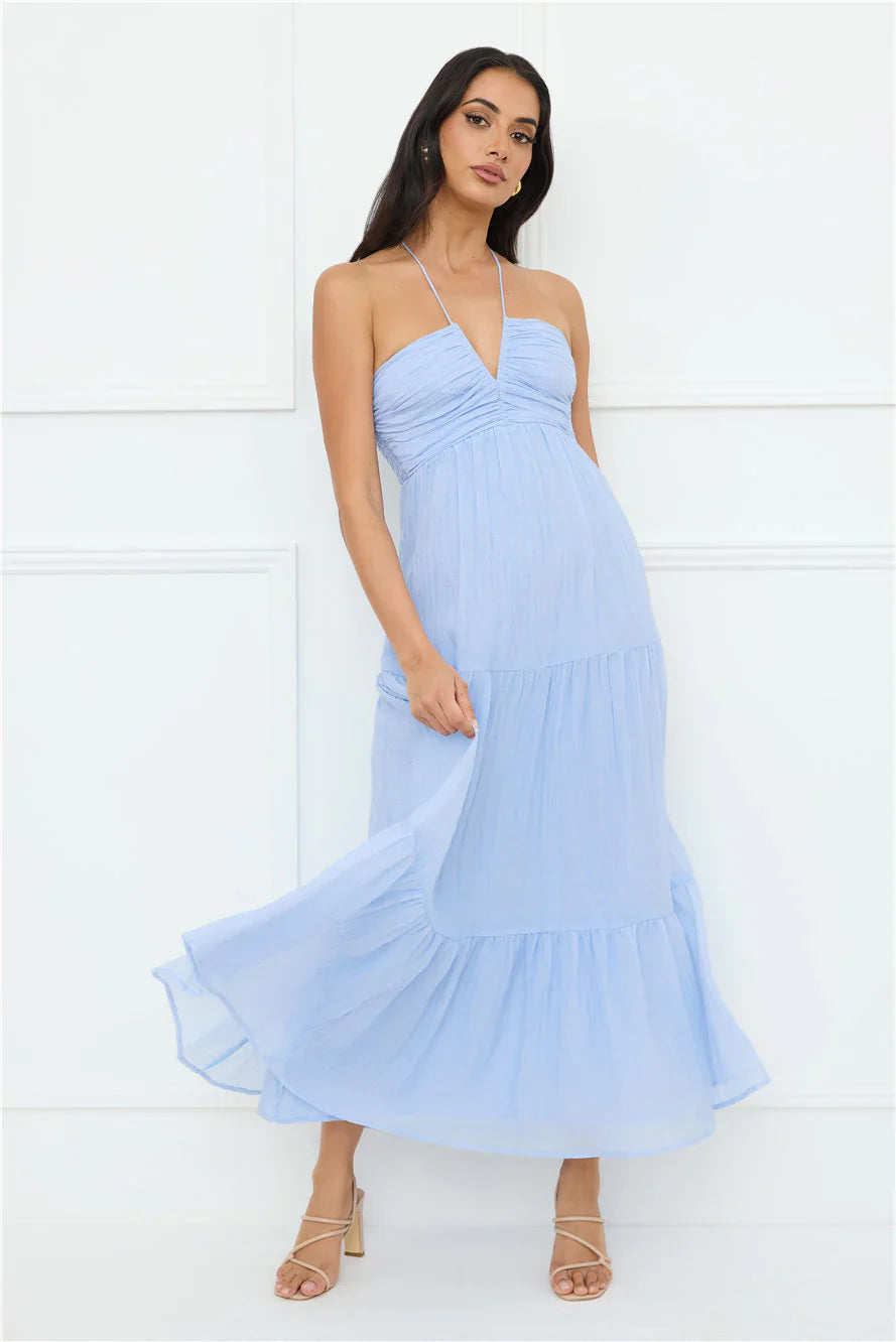 Sunshine Escape Halter Maxi Dress