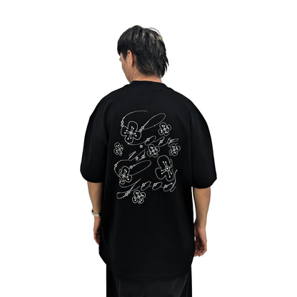 GOODBRAND GOOD Floral Hot Stamping S/S Tee Black (SS25)