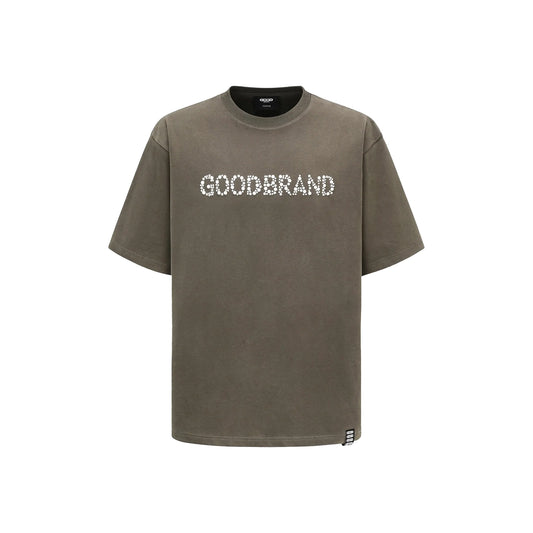 GOODBRAND Sequin Logo Tee Grey (SS25)