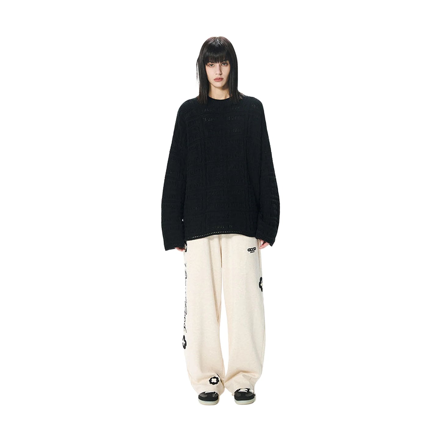GOODBRAND Good Loves Floral Slogan Sweatpants Off White (FW25)