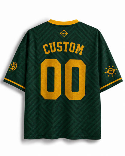 TheRetroTee Vintage Brazil Football Heritage Mesh Jersey