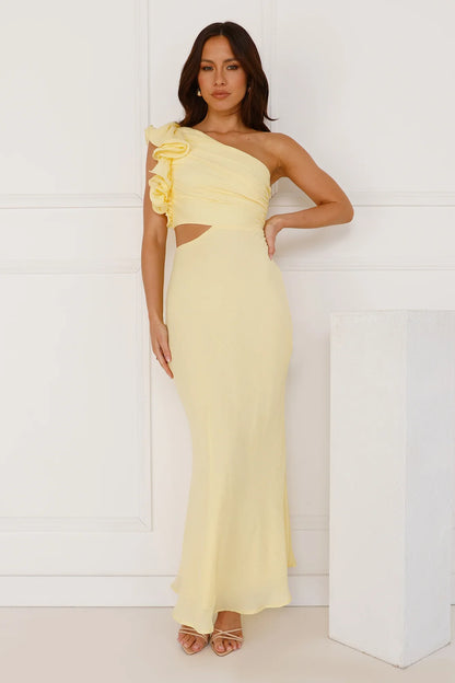 In These Moments One Shoulder Maxi Dress