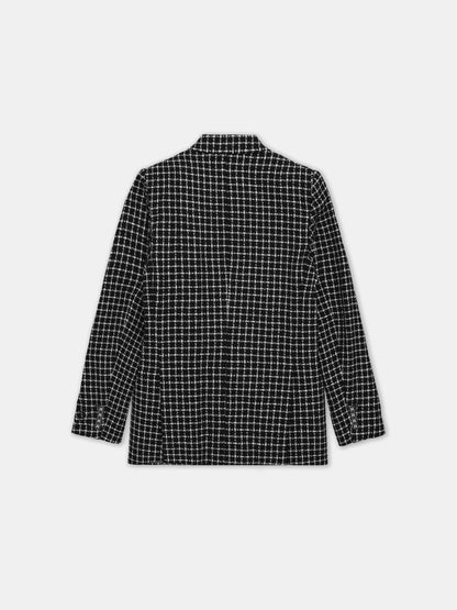 BOUCLE DOUBLE-BREASTED BLAZER - Black