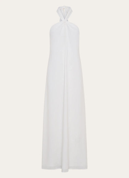 Golden Child Linen Maxi Dress - White