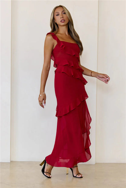 Out Late Look Great One Shoulder Maxi Dress Yellow