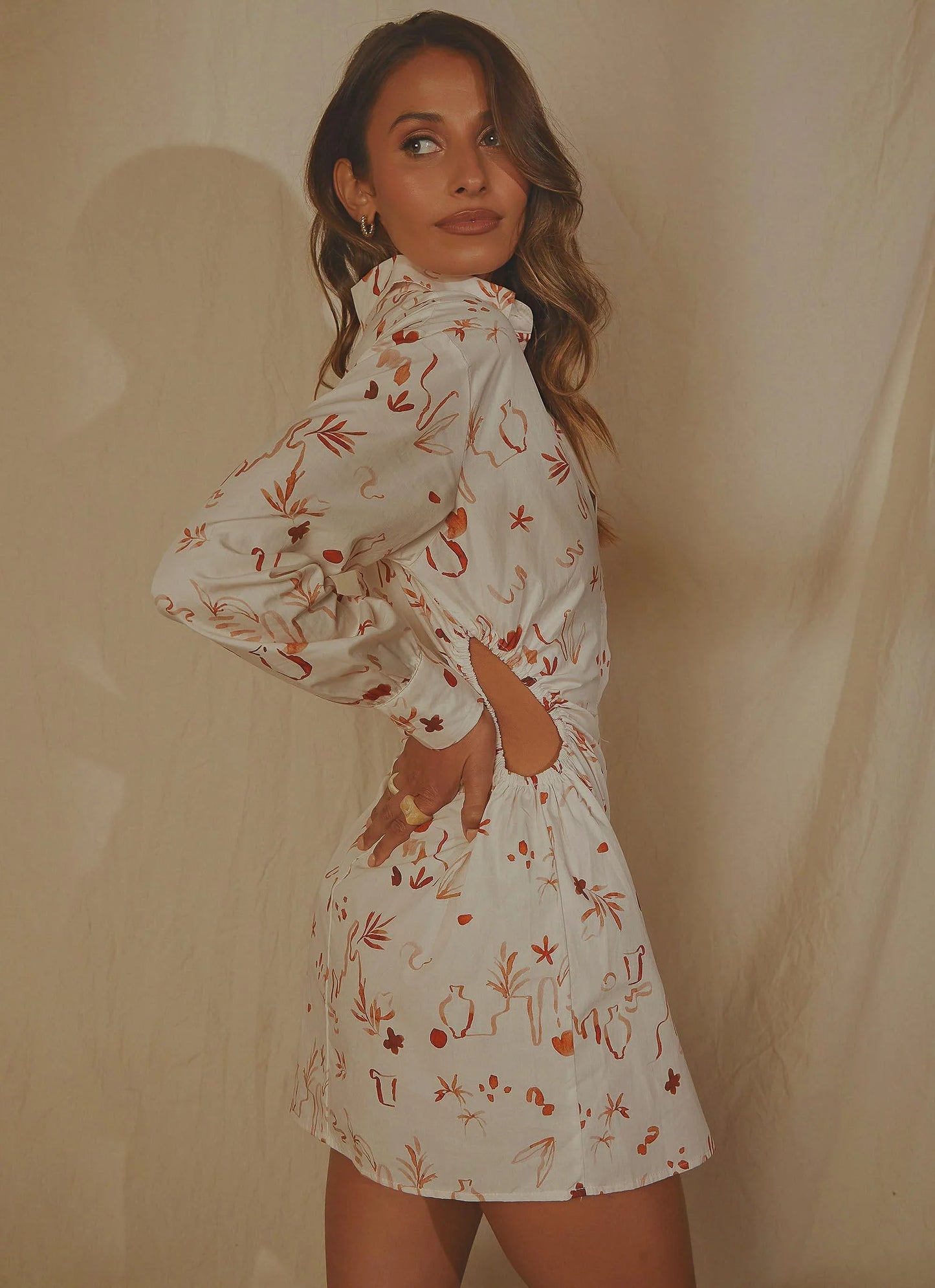 Corfu Linen Shirt Dress - Safari