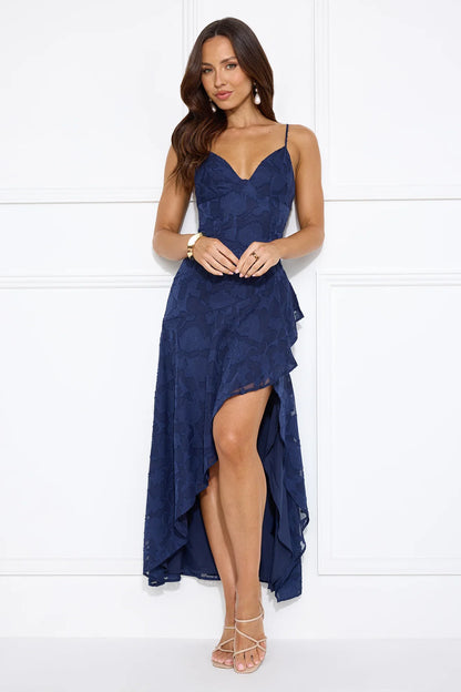 Sapphire Cascade Midi Dress