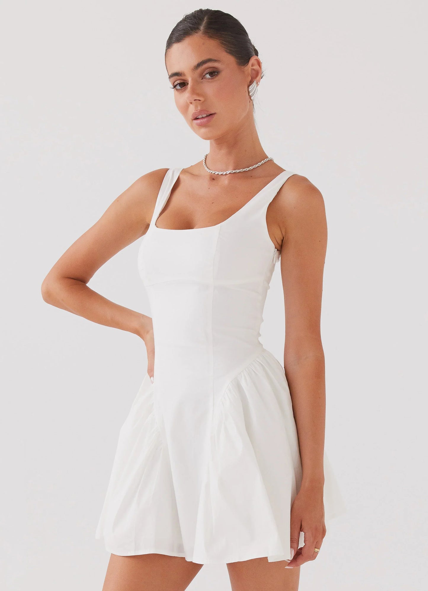 Sassy Soiree Corset Mini Dress - White