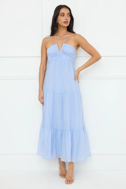 Sunshine Escape Halter Maxi Dress