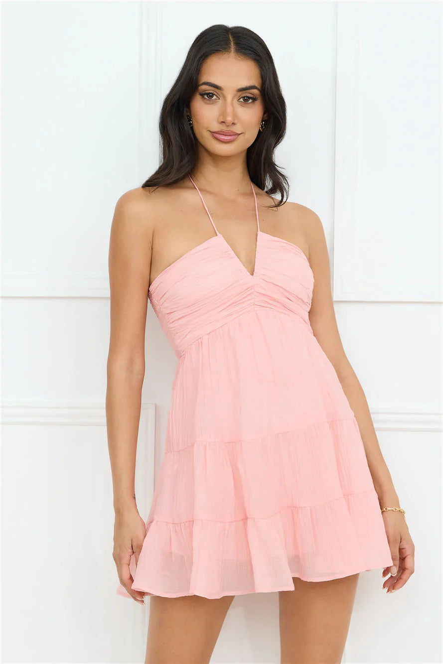 Styled For Sunsets Halter Mini Dress