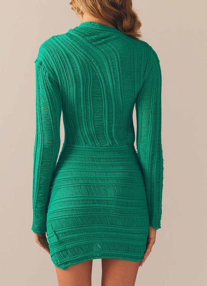 Angels Wing Mini Dress - Jade Green