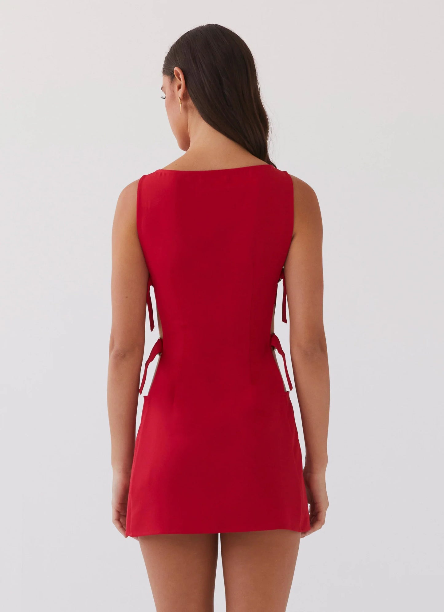 Cherish You Buckle Mini Dress - Red