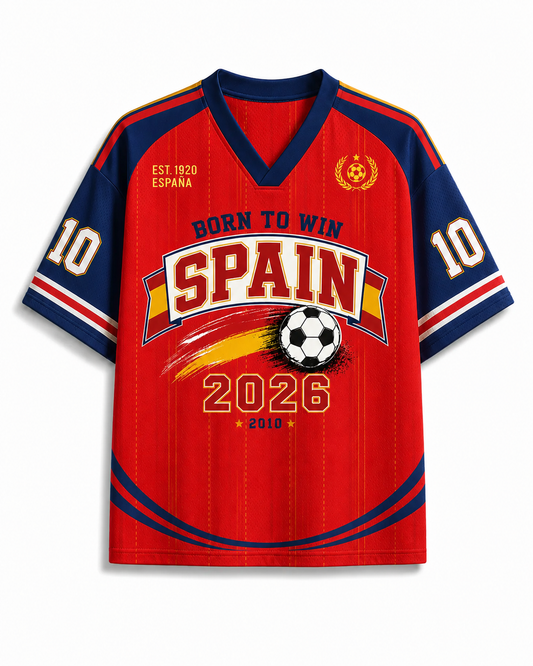 TheRetroTee Spain 26 Classic Football Mesh Jersey