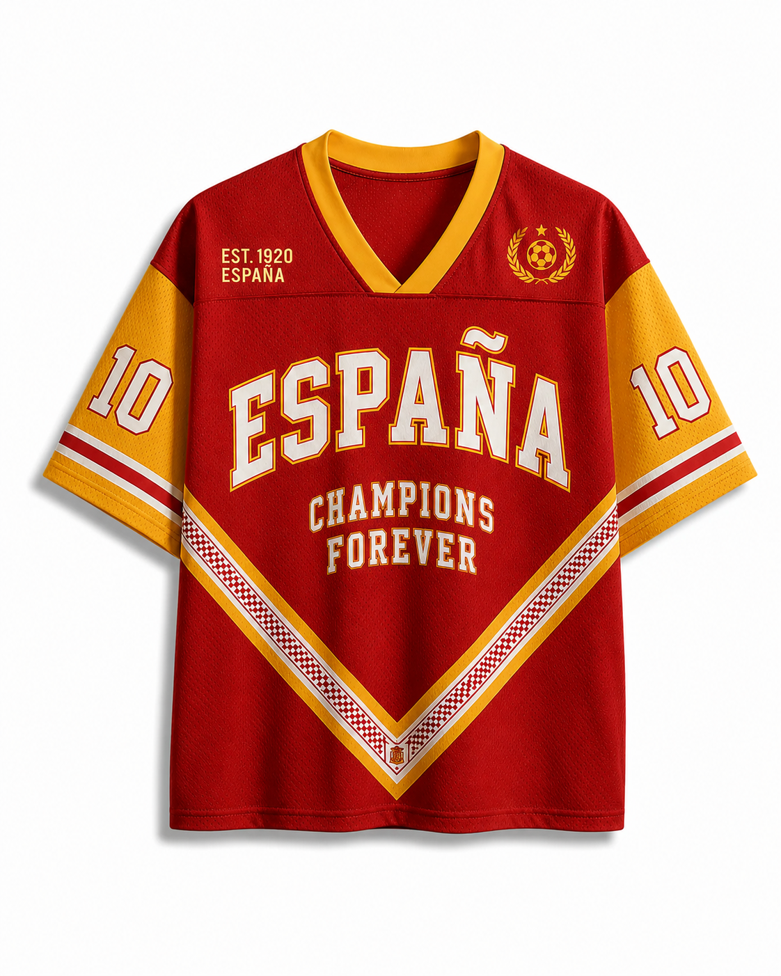 TheRetroTee Spain 26 Vintage Soccer Mesh Jersey