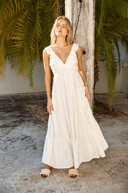 Blossoming Love Maxi Dress White