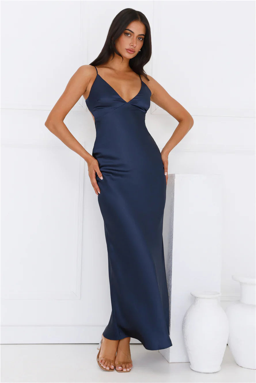 Chic 'Fit Slip Satin Maxi Dress