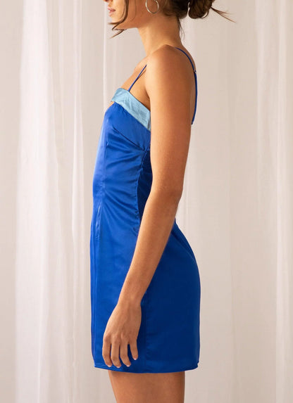 Midnight Cosmos Mini Dress - Cobalt Blue