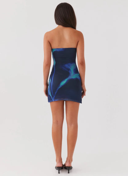 Nevermore Mesh Mini Dress - Cyber Rose