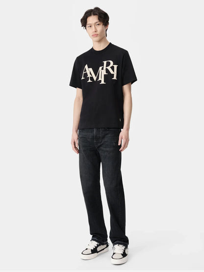 AMIRI STAGGERED TEE - Black