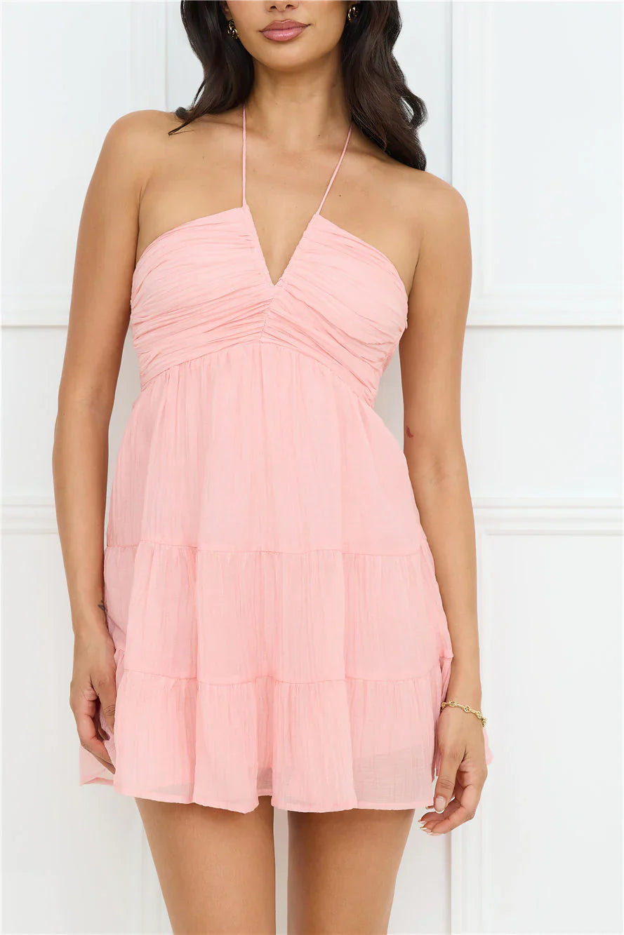 Styled For Sunsets Halter Mini Dress