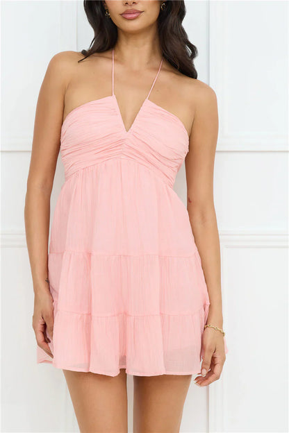 Styled For Sunsets Halter Mini Dress