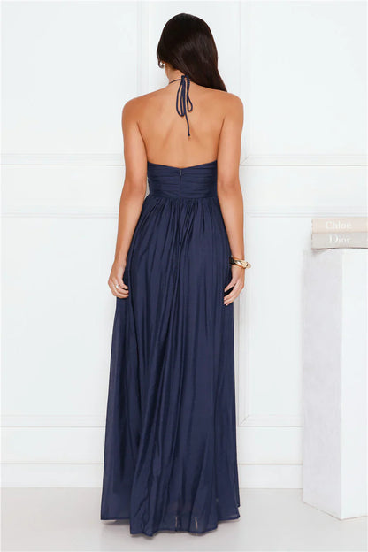Hibiscus Hues Halter Maxi Dress