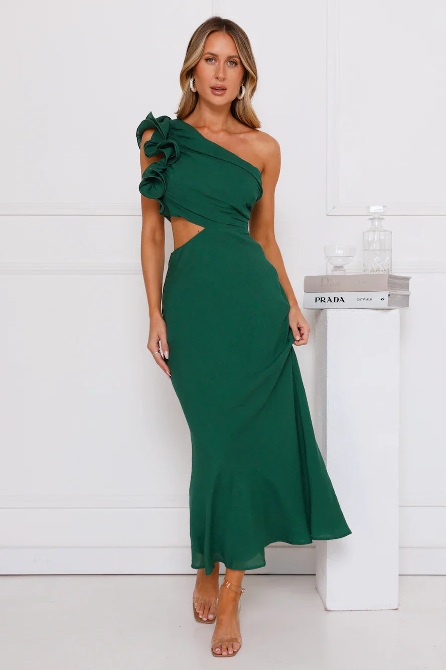 In These Moments One Shoulder Maxi Dress