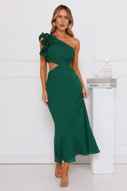 In These Moments One Shoulder Maxi Dress