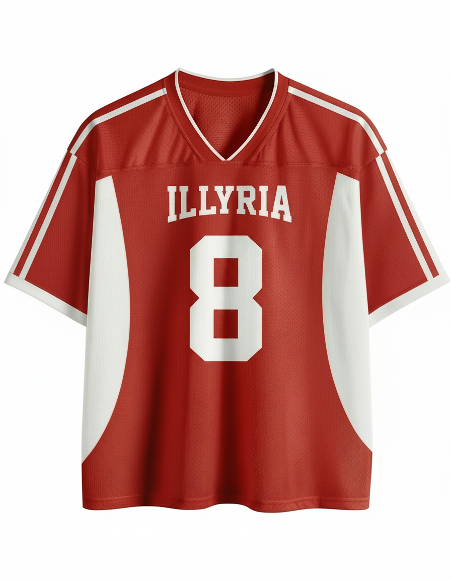 TheRetroTee Vintage Illyria #8 Retro Soccer Mesh Jersey