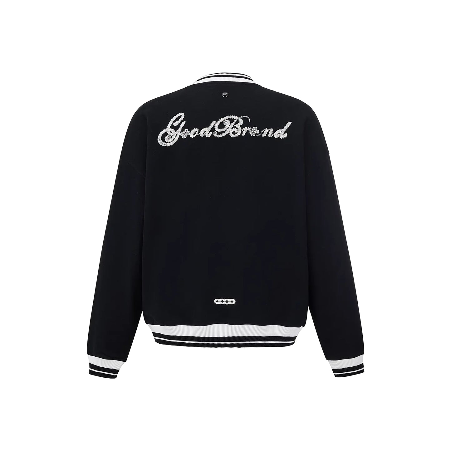 GOODBRAND 3D Embroidered Beaded Floral Long Sleeved Tee Black (FW25)