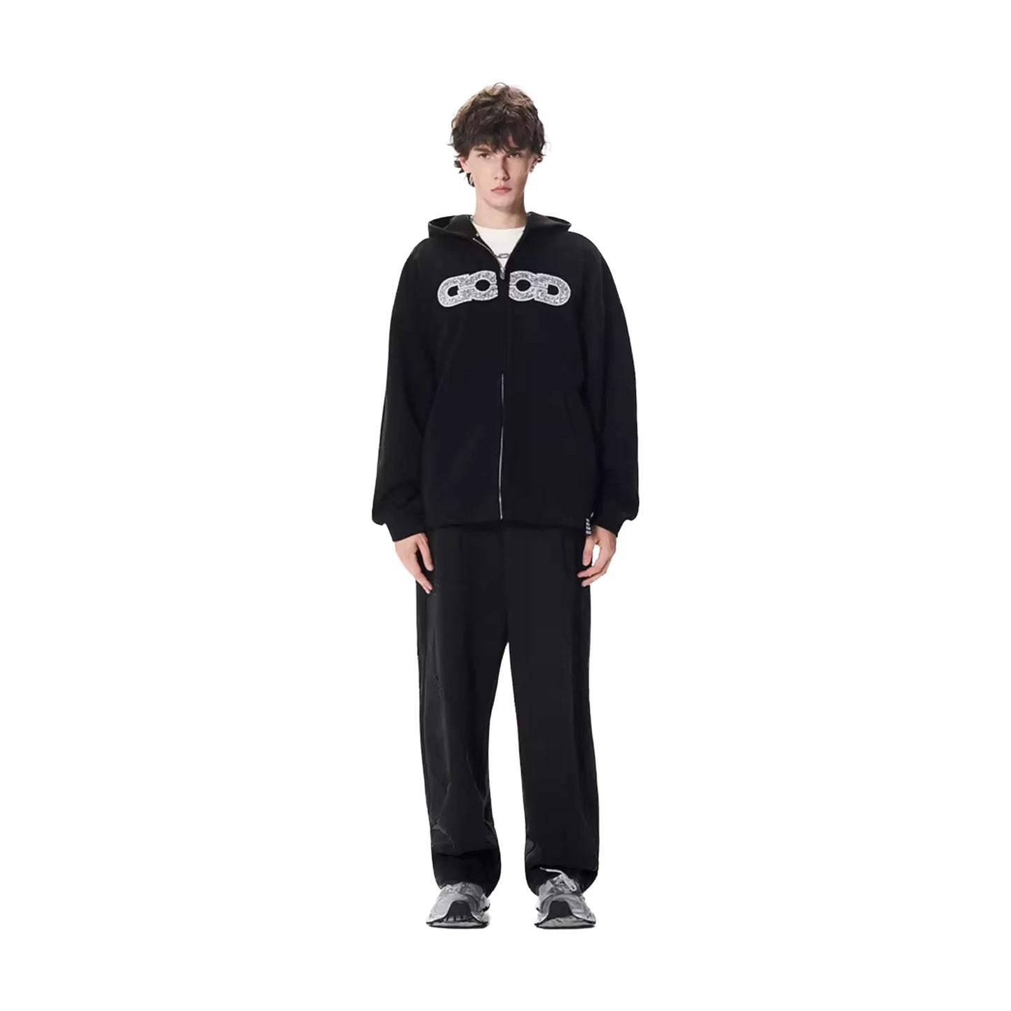 GOODBRAND Good Map Sequin Embroidered Hoodie Black (FW25)