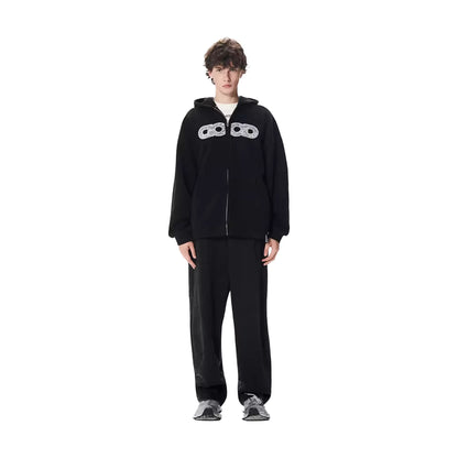 GOODBRAND Good Map Sequin Embroidered Hoodie Black (FW25)