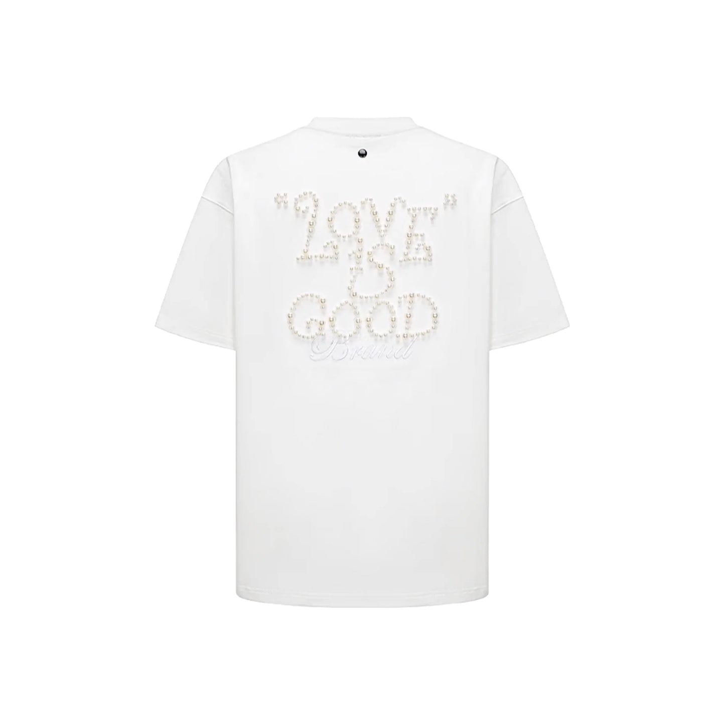 GOODBRAND Solid Colour Pearl Logo Tee White (SS25)