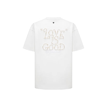 GOODBRAND Solid Colour Pearl Logo Tee White (SS25)