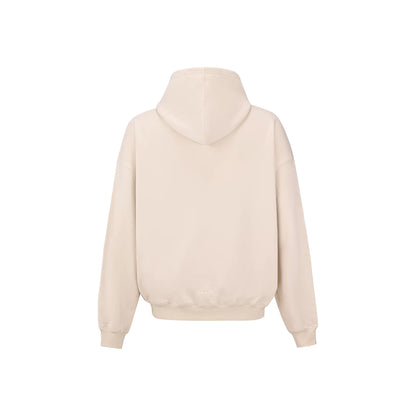 GOODBRAND Pearl Embroidered Slogan Hoodie Beige (FW25)