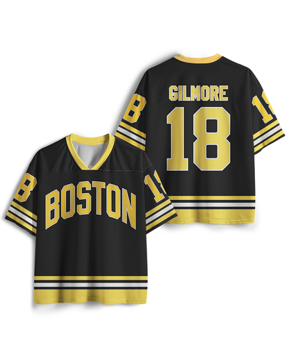 TheRetroTee Sports Comedy Boston #18 Hockey Mesh Jersey