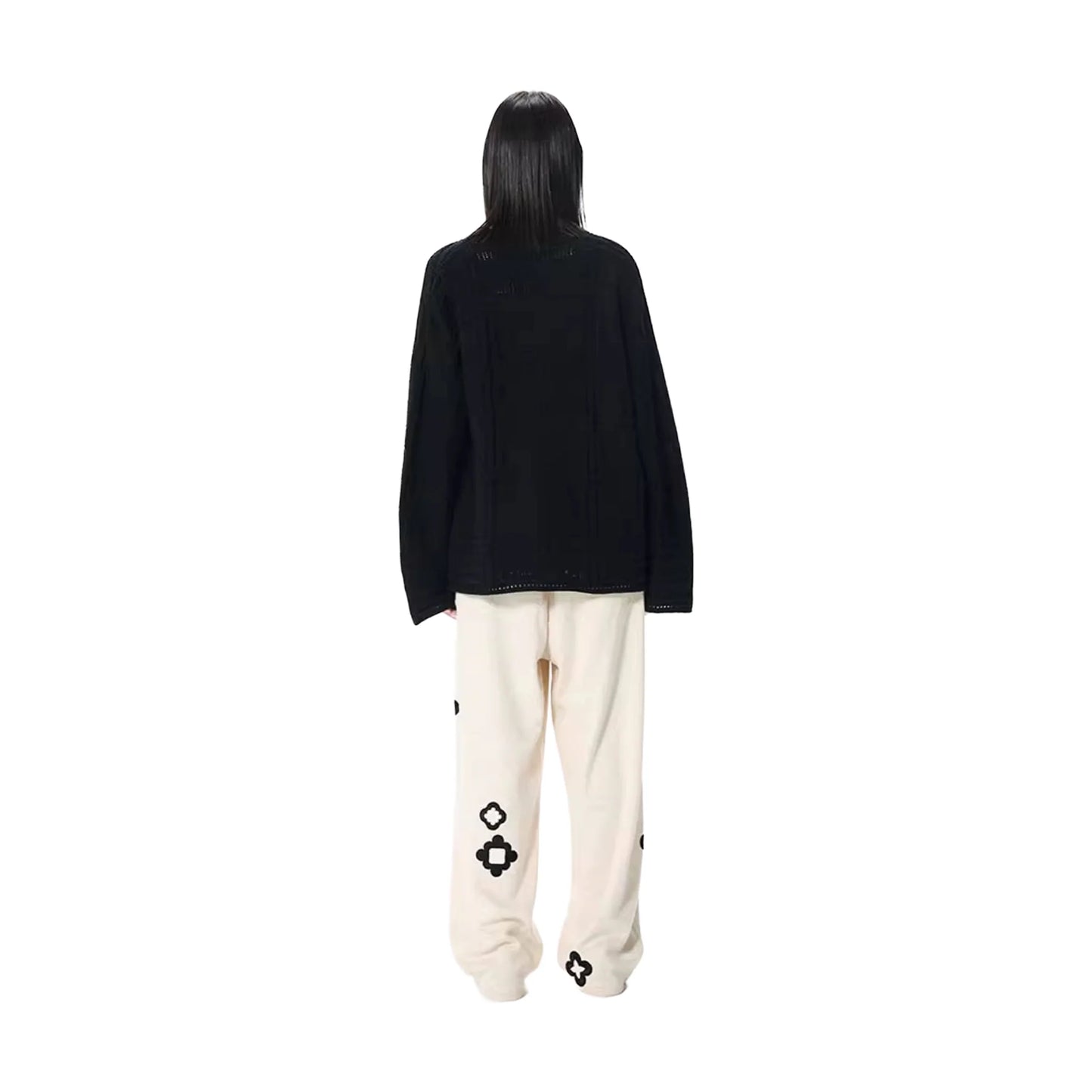 GOODBRAND Good Loves Floral Slogan Sweatpants Off White (FW25)